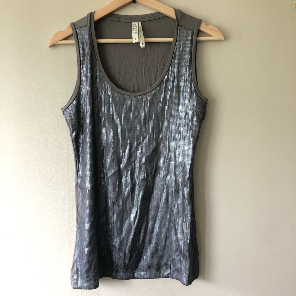 Grey Kische sleeveless top with sequins - S